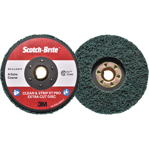 Disque extra coupe  Clean and Strip  XT Pro Scotch-Brite, 4-1/2" dia., Grain Extra grossier, Oxyde d'aluminium Fastek