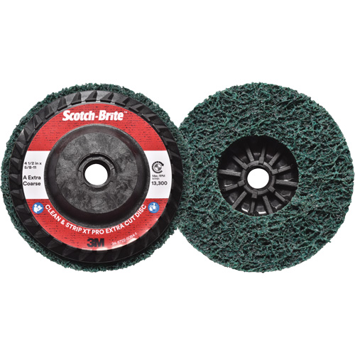 Disque extra coupe  Clean and Strip  XT Pro Scotch-Brite, 4-1/2" dia., Grain Extra grossier, Oxyde d'aluminium Fastek