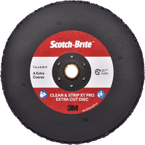 Disque extra coupe  Clean and Strip  XT Pro Scotch-Brite, 7" dia., Grain Extra grossier, Oxyde d'aluminium Fastek