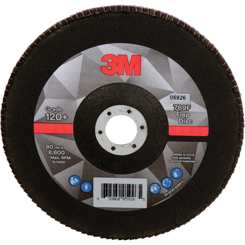 Disque &agrave; lamelles &agrave; changement rapide 769F, 7" x 7/8", Type 27, Grain 120+, Oxyde d'aluminium/C&eacute;ramique Fastek