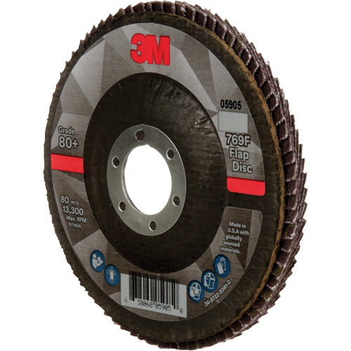 769F Quick Change Flap Disc, 4-1/2" x 7/8", Type 27, 80+ Grit, Ceramic Fastek