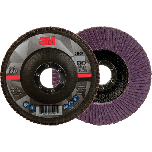 769F Quick Change Flap Disc, 4-1/2" x 7/8", Type 27, 80+ Grit, Ceramic Fastek