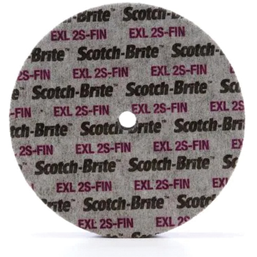 Scotch-Brite EXL Unitized Wheel, 6" x 1/4", 1/4" Arbor, Fine Grit, Silicon Carbide Fastek