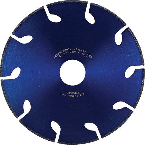 Meule &agrave; tronçonner Dialast RightCut, 5" x 0,05", Arbre de 7/8", Type 01/41, Losange, 12225 Tr/min Fastek