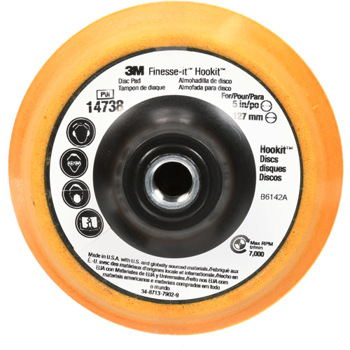 Finesse-it Hookit Disc Pad, 5" Dia. Fastek