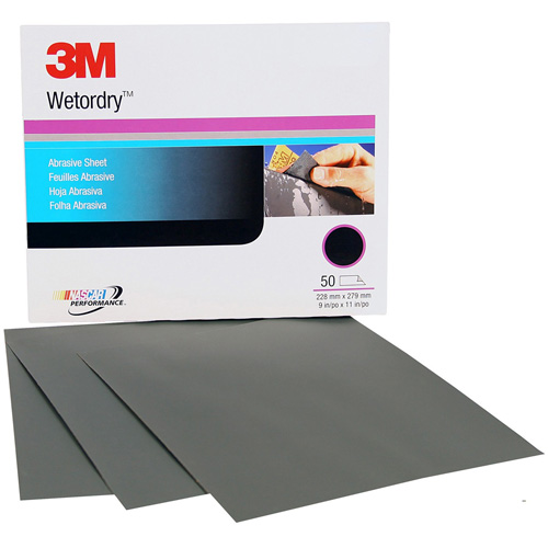 Wetordry Abrasive Sheet, 9" x 11", P220 Grit, Aluminum Oxide Fastek