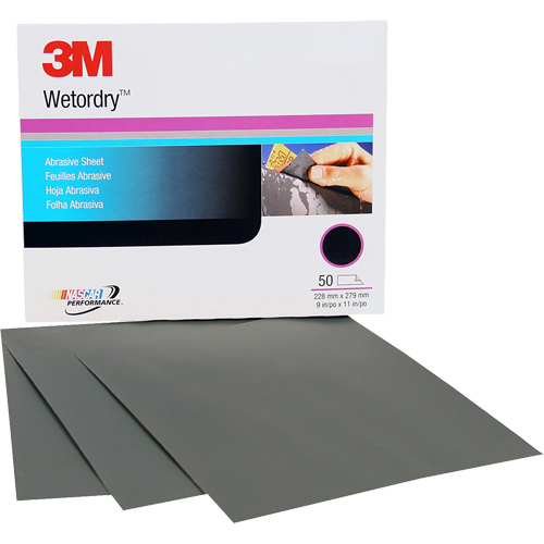 Wetordry Abrasive Sheet, 9" x 11", P500 Grit, Aluminum Oxide Fastek