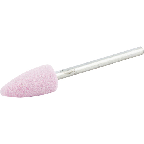 Vitrified Bond Mounted Point, B52, Aluminum Oxide, 3/8" Dia., 3/4" L, 80 Grit Fastek