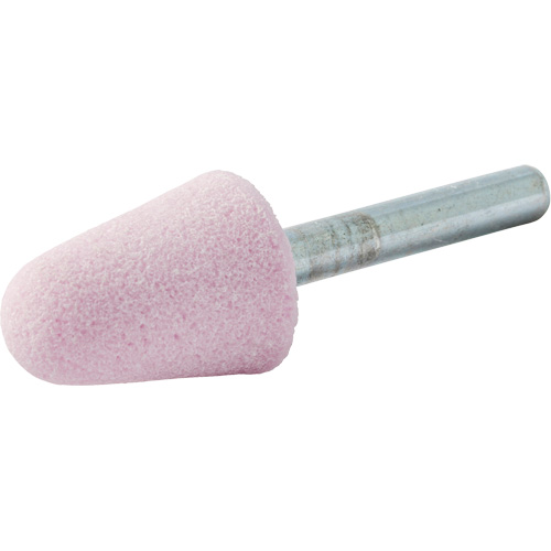 Vitrified Bond Mounted Point, A5, Aluminum Oxide, 3/4" Dia., 1-1/8" L, 80 Grit Fastek