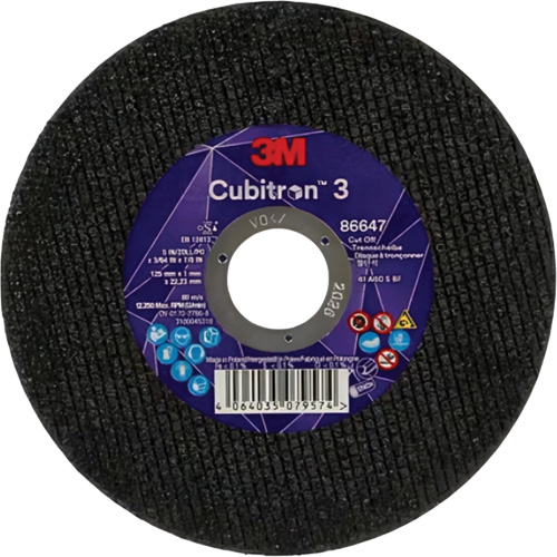 Cubitron 3 Cutting Disc, 5" x 9/32", 3/8" Arbor, Type 41 Fastek