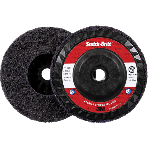 Scotch-Brite Clean and Strip XT Pro Disc XO-DC, 4-1/2" Dia., Extra Coarse Grit, Silicon Carbide Fastek
