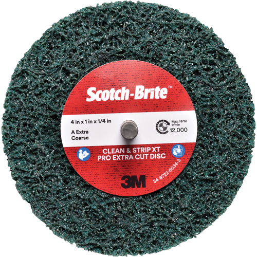 Scotch-Brite Clean and Strip XT Pro Extra Cut Disc XC-DC, 4" Dia., Extra Coarse Grit, Aluminum Oxide Fastek