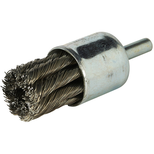 Stem Mounted Knotted Wire Brush, 1" Dia. x 1/4" Arbor Fastek