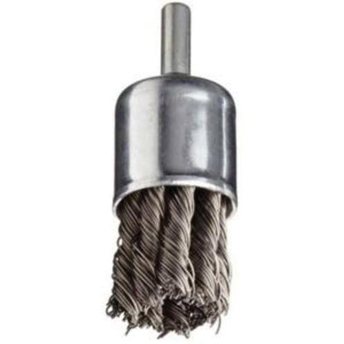 Stem Mounted Knotted Wire Brush, 1" Dia. x 1/4" Arbor Fastek