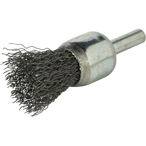 Brosse &agrave; fils cr&ecirc;p&eacute;s avec moyeu, 1", Fils 0,020", Tige 1/4" Fastek
