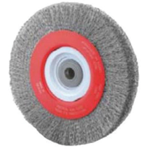 Crimped Bench Wheel, 8" Dia., 0.014" Fill, 1/2"-2 Arbor Fastek