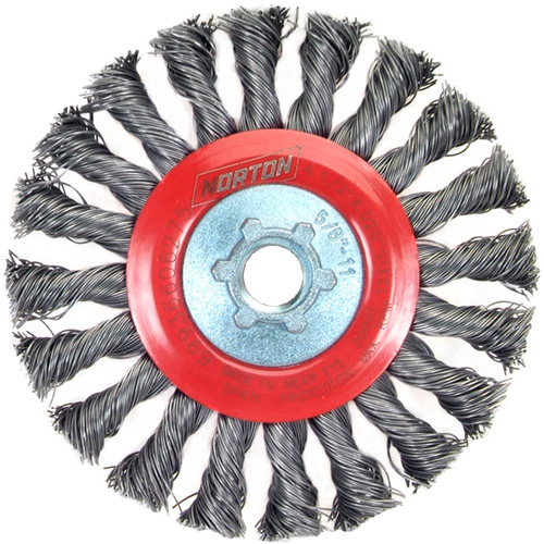 Standard Twist Wire Wheel, 4-1/2" Dia., 0.02" Fill, 5/8"-11 Arbor, Steel Fastek