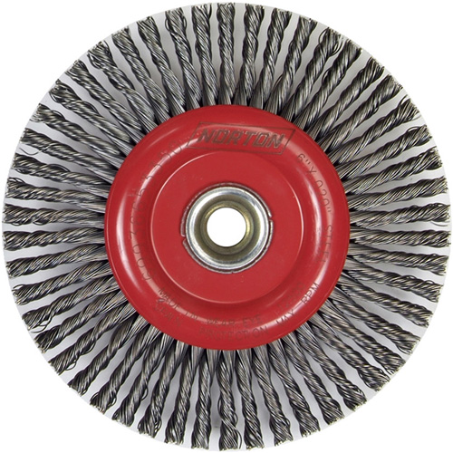 Stringer Bead Knot Wire Brush For Angle Grinders, 6" Dia., 0.02" Fill, 5/8"-11 Arbor, Steel Fastek