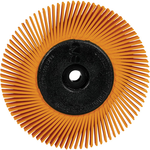 Brosse radiale en soies de pr&eacute;cision type A PN-RB avec adaptateur Scotch-Brite , C&eacute;ramique, Grain 80+, 6" dia. Fastek