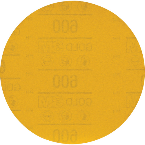 Hookit Gold Abrasive Disc 09260, 6" Dia., 600 Grit, Aluminum Oxide, C-Weight Fastek