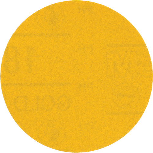 Hookit Gold Abrasive Disc, 09213, 3" Dia., 180 Grit, Aluminum Oxide, C-Weight Fastek