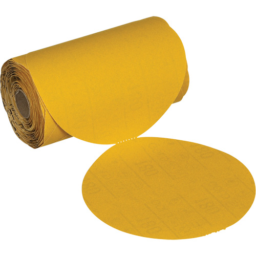 Stikit No Hole Gold Abrasive Disc Roll, 6" Dia., 220 Grit, Aluminum Oxide Fastek