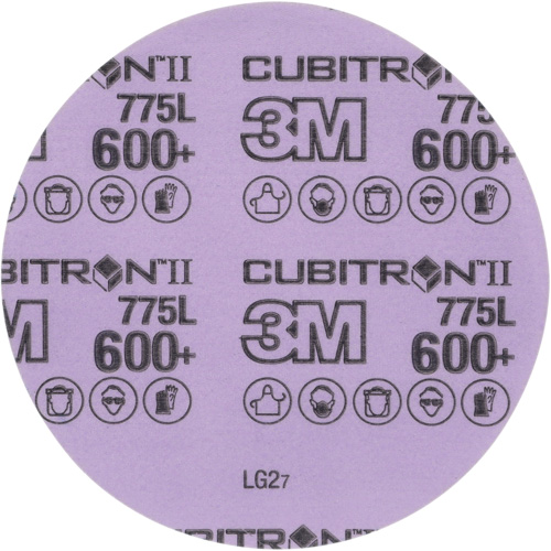 Cubitron II Hookit Film Disc, 5" Dia., 600+ Grit, Ceramic, 3 mil Fastek