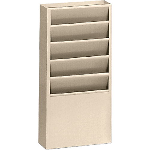 Literature Storage Racks, Stationary, 5 Slots, Steel, 9-3/4" W x 4-1/8" D x 21" H Fastek