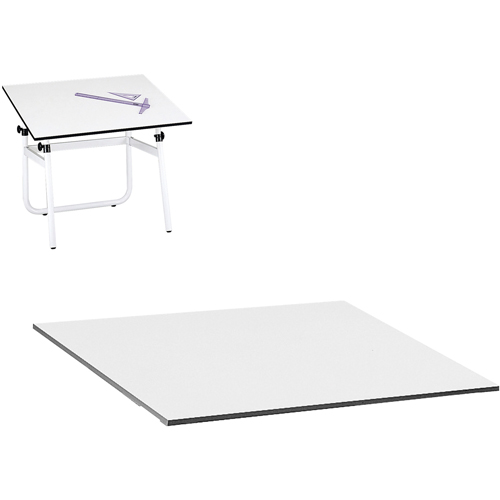 Table Top for Vista Adjustable Drawing Table, 48" W x 3/4" H, White Fastek