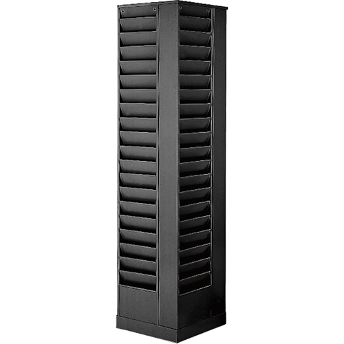 Literature Storage Racks, Rotating, 92 Slots, Steel, 14-1/8" W x 14-1/8" D x 66" H Fastek