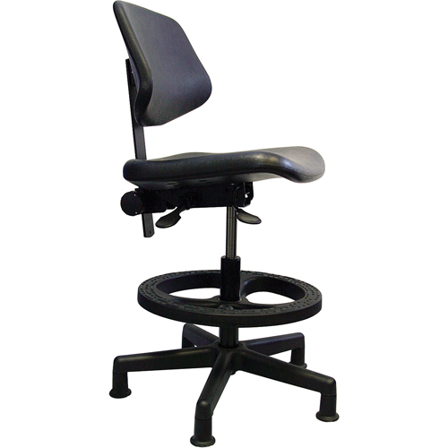 Ergonomic Seating, Polyurethane, Black, 250 lbs. Capacity Fastek