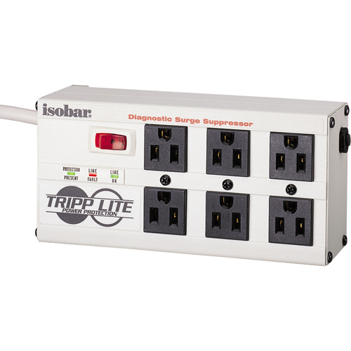 Limiteurs de surtension Isobar, 6 Prises, 2850 J, 1440 W, Cordon 6' Fastek