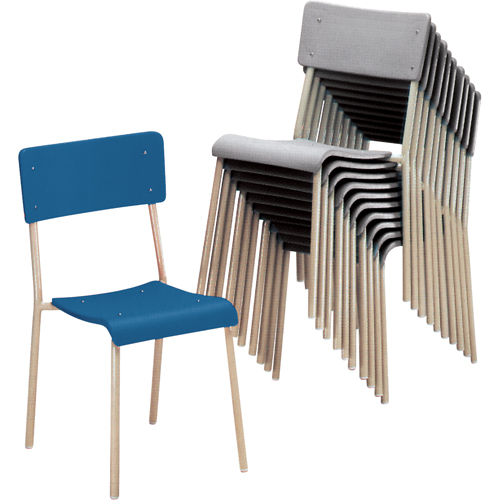Chaises empilables Ventura, Plastique, Bleu Fastek