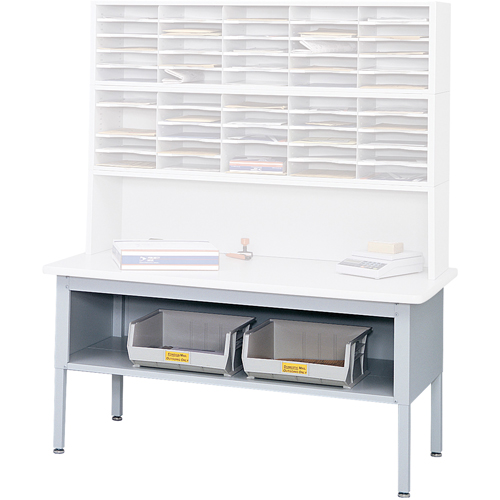 E-z Sort&reg; Mailroom Furniture-sorting Tables With Shelf-base Table With Shelf, 60" W x 28" D x 36" H, Laminate Fastek
