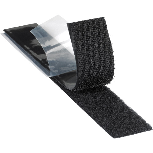 Plasticizer Resistant Fastener, Loop, 50 yds x 2", Adhesive, Black Fastek