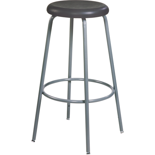 500 Series Stool, Stationary, Adjustable, 27" - 35", Polyurethane Seat, Black Fastek