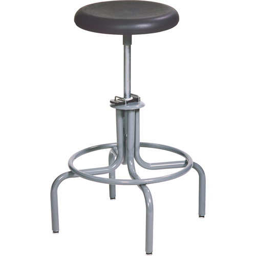 600 Series Stool, Stationary, Adjustable, 22" - 28", Polyurethane Seat, Black Fastek