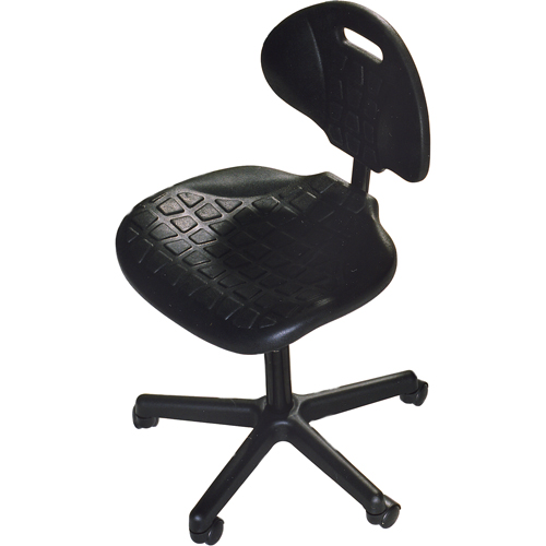 Heavy-Duty Ergonomic Seating, Polyurethane, Black, 250 lbs. Capacity Fastek