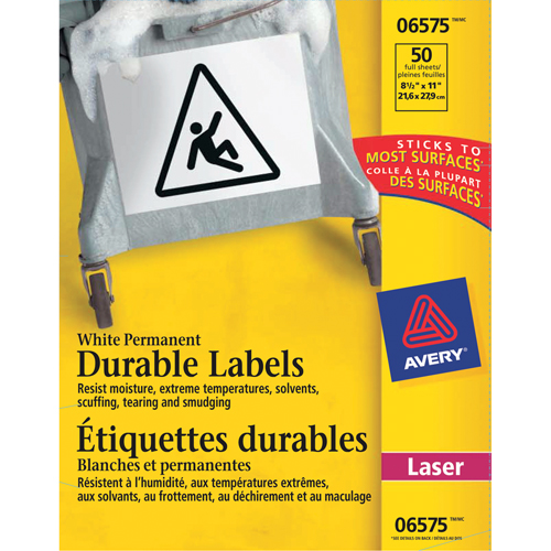 TrueBlock Labels, Polyester, 11" L x 8.5" H, White Fastek
