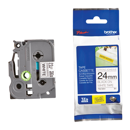 Ruban industriel lamin&eacute;, 24 mm x 13', Noir sur blanc Fastek