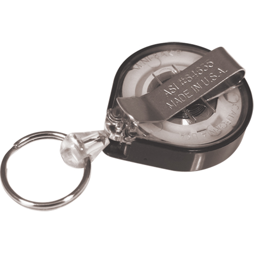 Retractable Mini-Bak&reg; Key Rings, Plastic, 36" Cable, Belt Clip Attachment Fastek