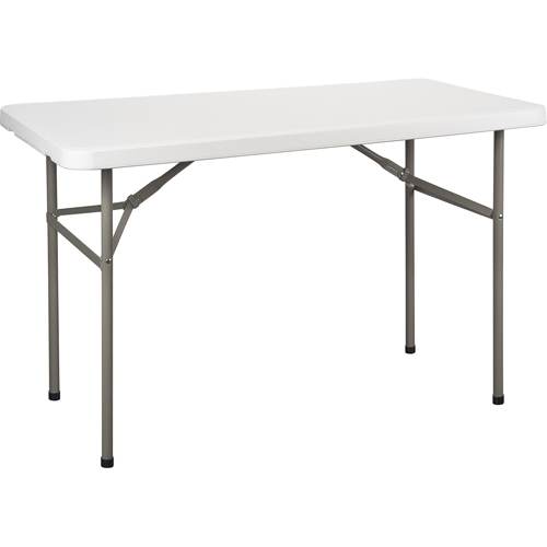 Table pliante, Rectangulaire, 48" l x 24" la, Poly&eacute;thyl&egrave;ne, Blanc Fastek