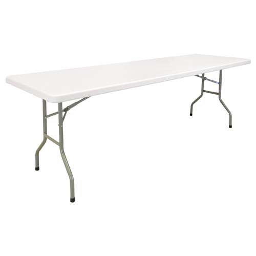 Table pliante, Rectangulaire, 96" l x 30" la, Poly&eacute;thyl&egrave;ne, Blanc Fastek