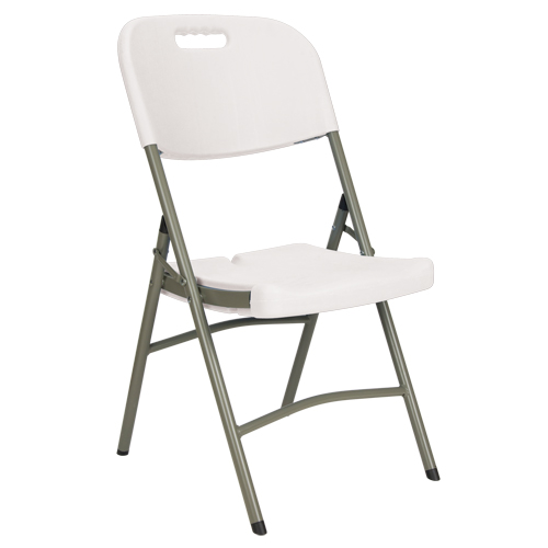 Folding Chairs, Polyethylene, White, 350 lbs. Weight Capacity Fastek