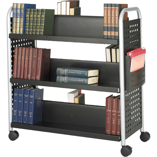 Scoot Book Carts, 200 lbs. Capacity, Black, 17-3/4" D x 41-1/4" L x 41-1/4" H, Steel Fastek