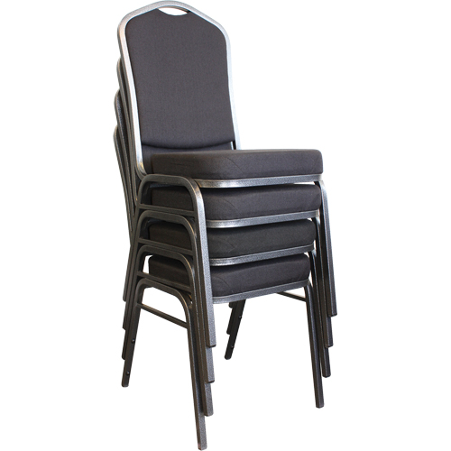 Stacking Chairs, Fabric, 37" High, 275 lbs. Capacity, Black Fastek