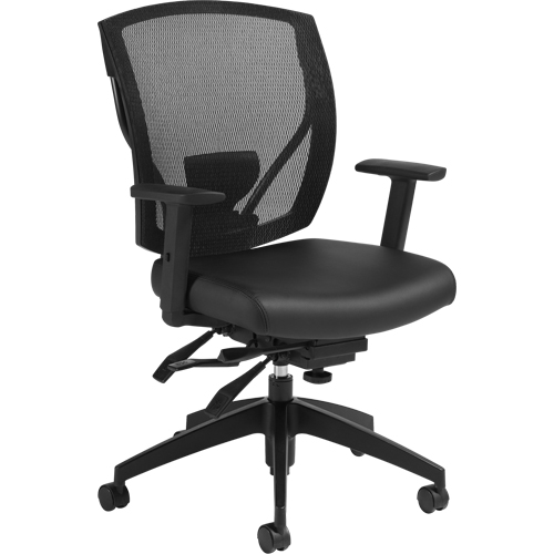 Multi-Tilter Arm Chairs, Vinyl, Black, 300 lbs. Capacity Fastek