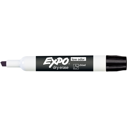 Expo&reg; Whiteboard Marker - Black, Black, Chisel Tip Fastek