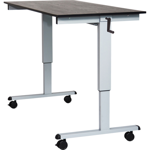 Adjustable Stand-Up Desk, Stand-Alone Desk, 48-1/2" H x 59" W x 29-1/2" D, Black Fastek
