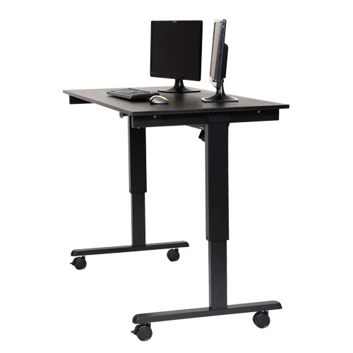 Bureau ajustable pour travail debout, , 45-1/4" h x 29-1/2" p, Noir Fastek
